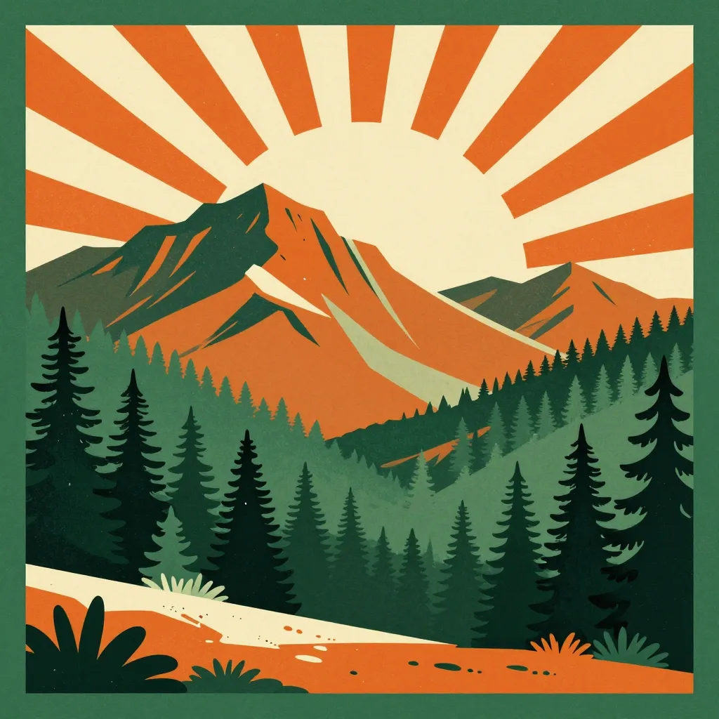 Eine Berglandschaft im Vektor Stil